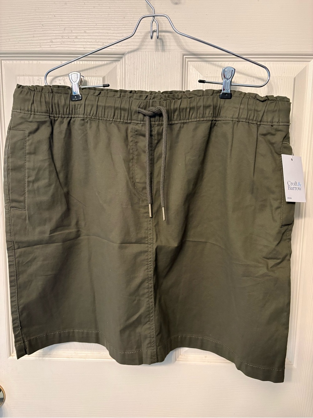 NWT Croft And Barrow Elastic Waist Skirt Olive Green Petite XL $36